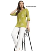 : Professional look with cotton short top paired with trousers for office wear