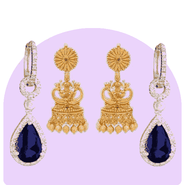 ethnic jhumkas, modern hoops, find the perfect pair of earrings for every occasion. Handcrafted elegance for every queen.