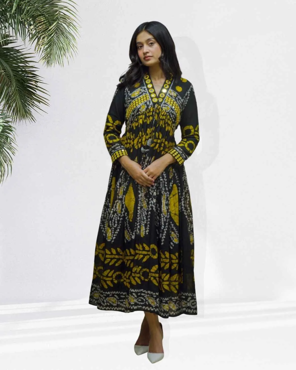 Home 81 QuinKart Pink Embroidered Rayon Dress Front
